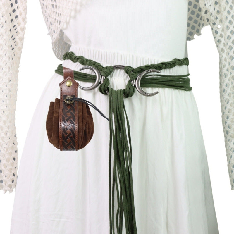 Womens Medieval Renaissance Belt Viking Dress Waist Sash Faux Leather