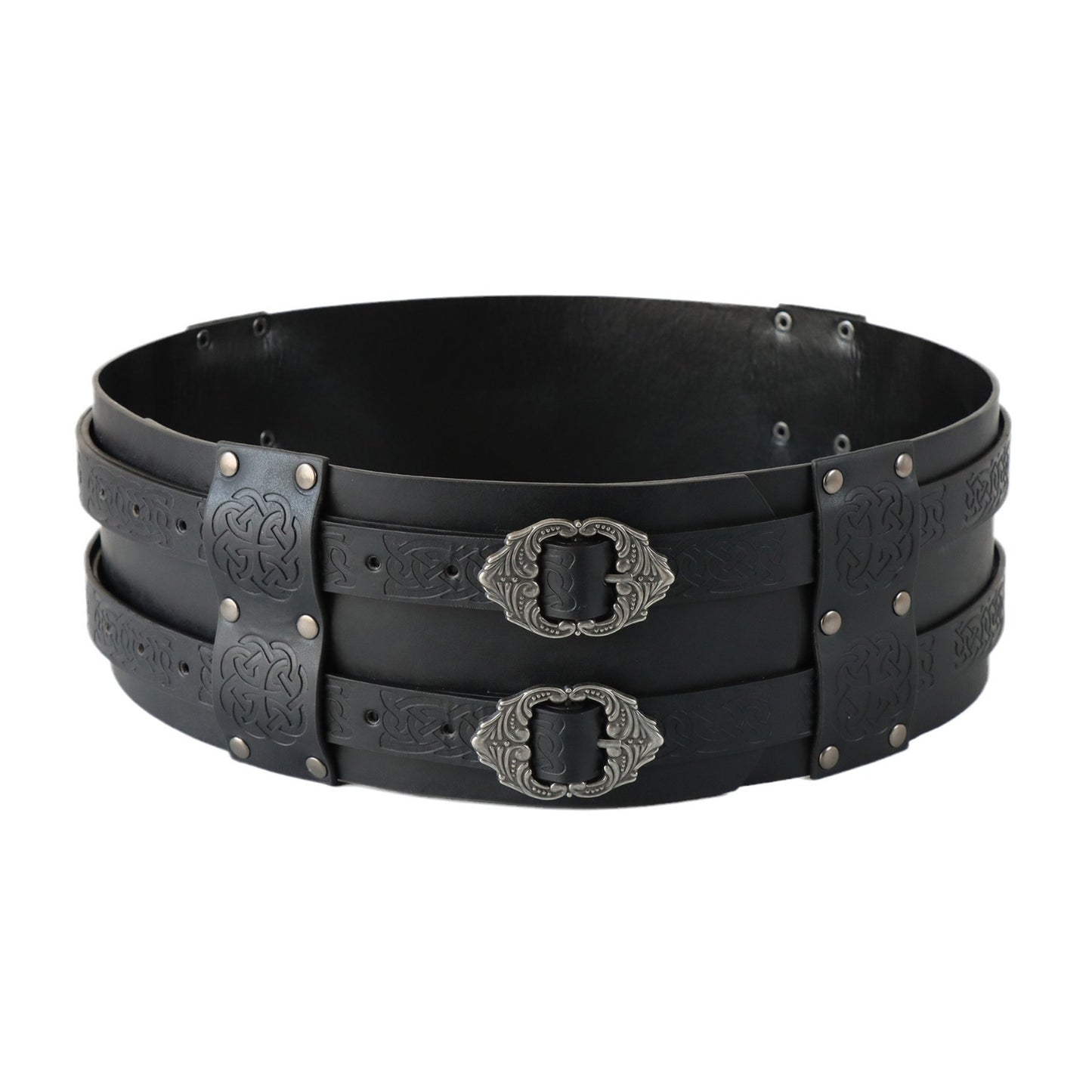 Medieval Viking Wide Belt Faux Leather Celtic Waist Belt LARP Cosplay Costume