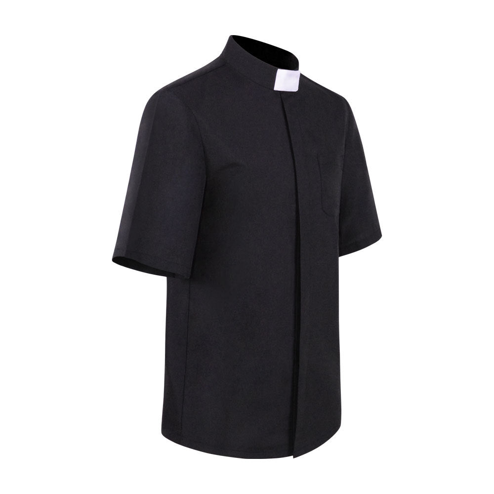 Missionary Pastor Priest Cosplay Black Short-Sleeved Shirt