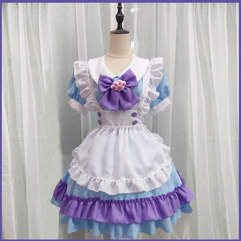 Kawaii Japanese Maid Cospaly Sweet Lolita Dress Cute Anime Maid Costume