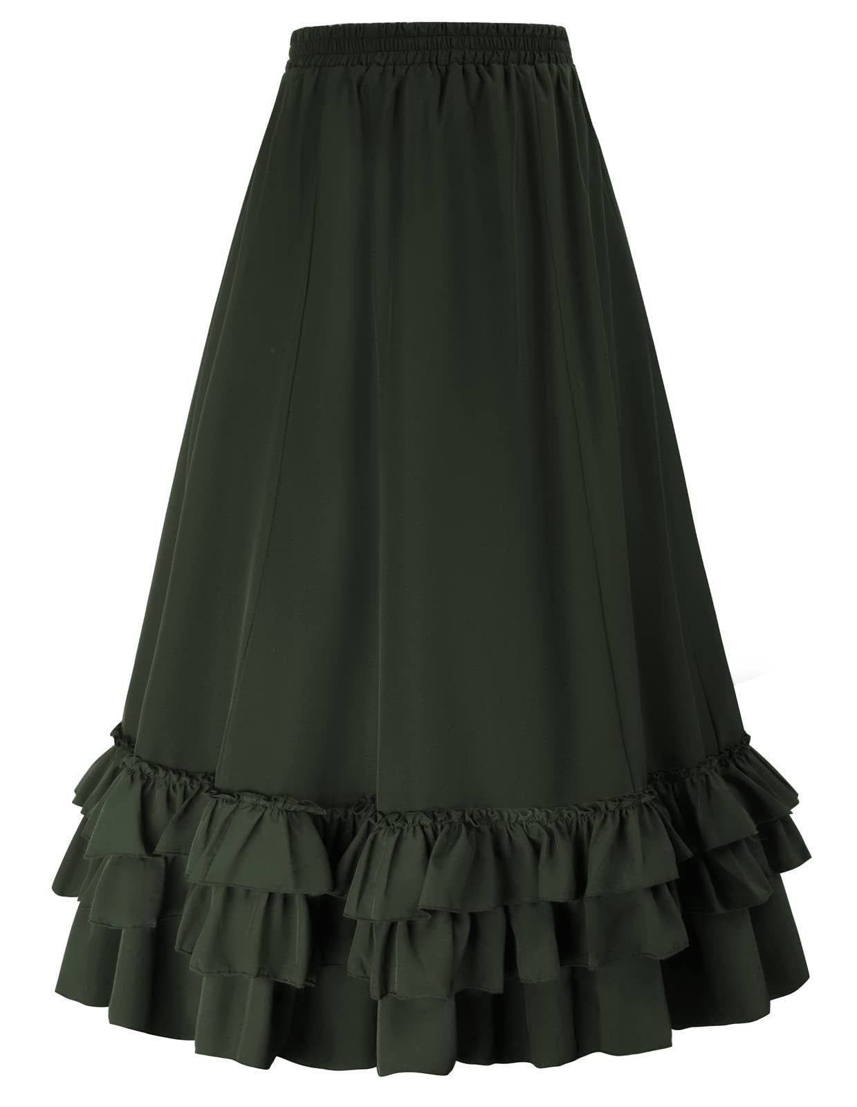 Womens Victorian Gothic Layered Skirt Renaissance Cosplay Party Costume