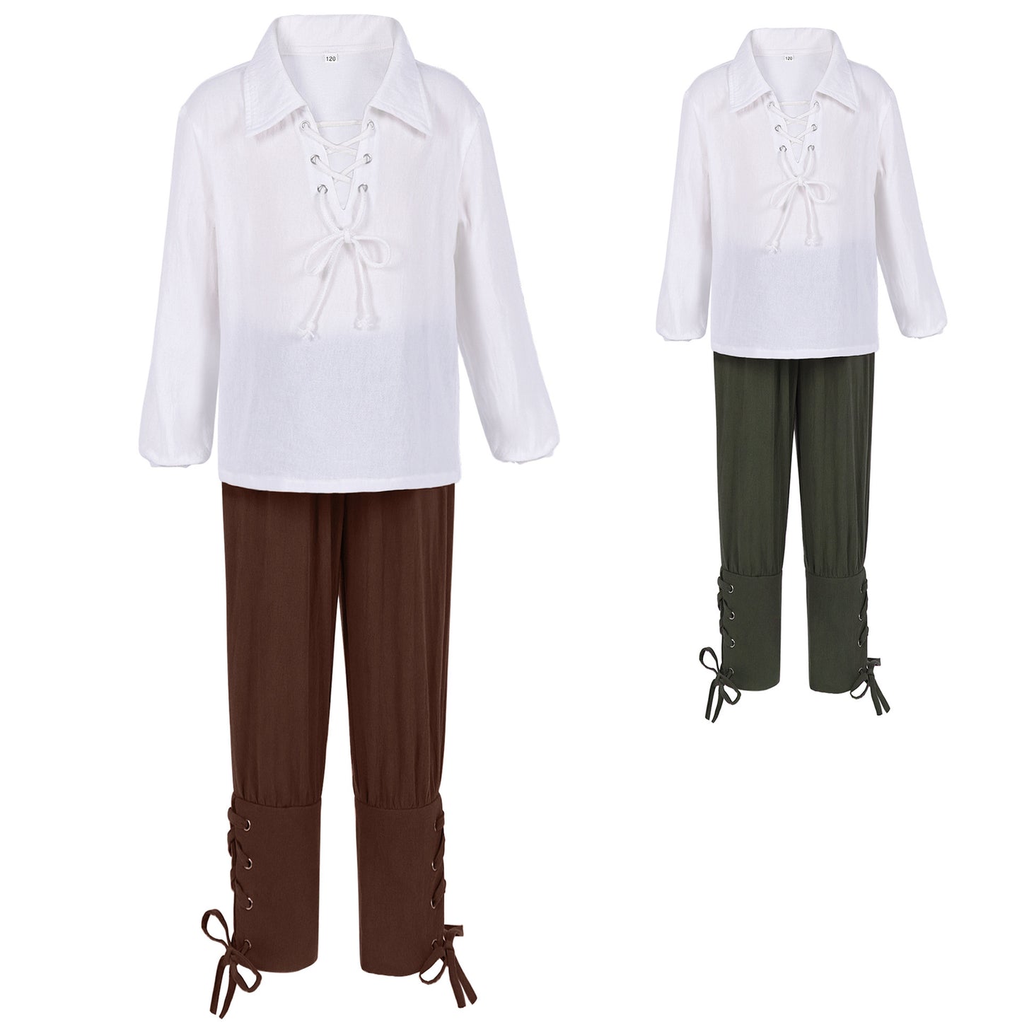 Kids Pirate Costume Set Medieval Renaissance Shirt Pants