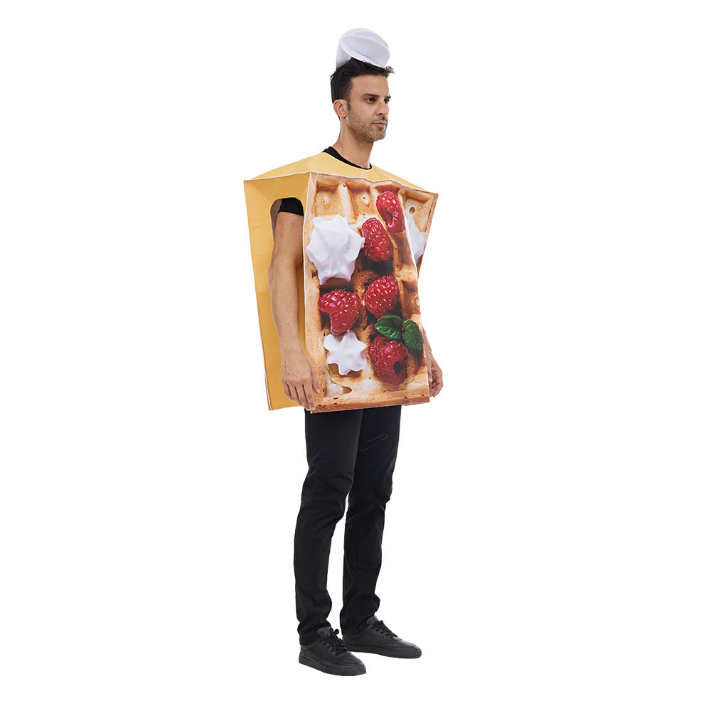 Halloween Fun Food Costume Waffle Bar Party Costume for Adult