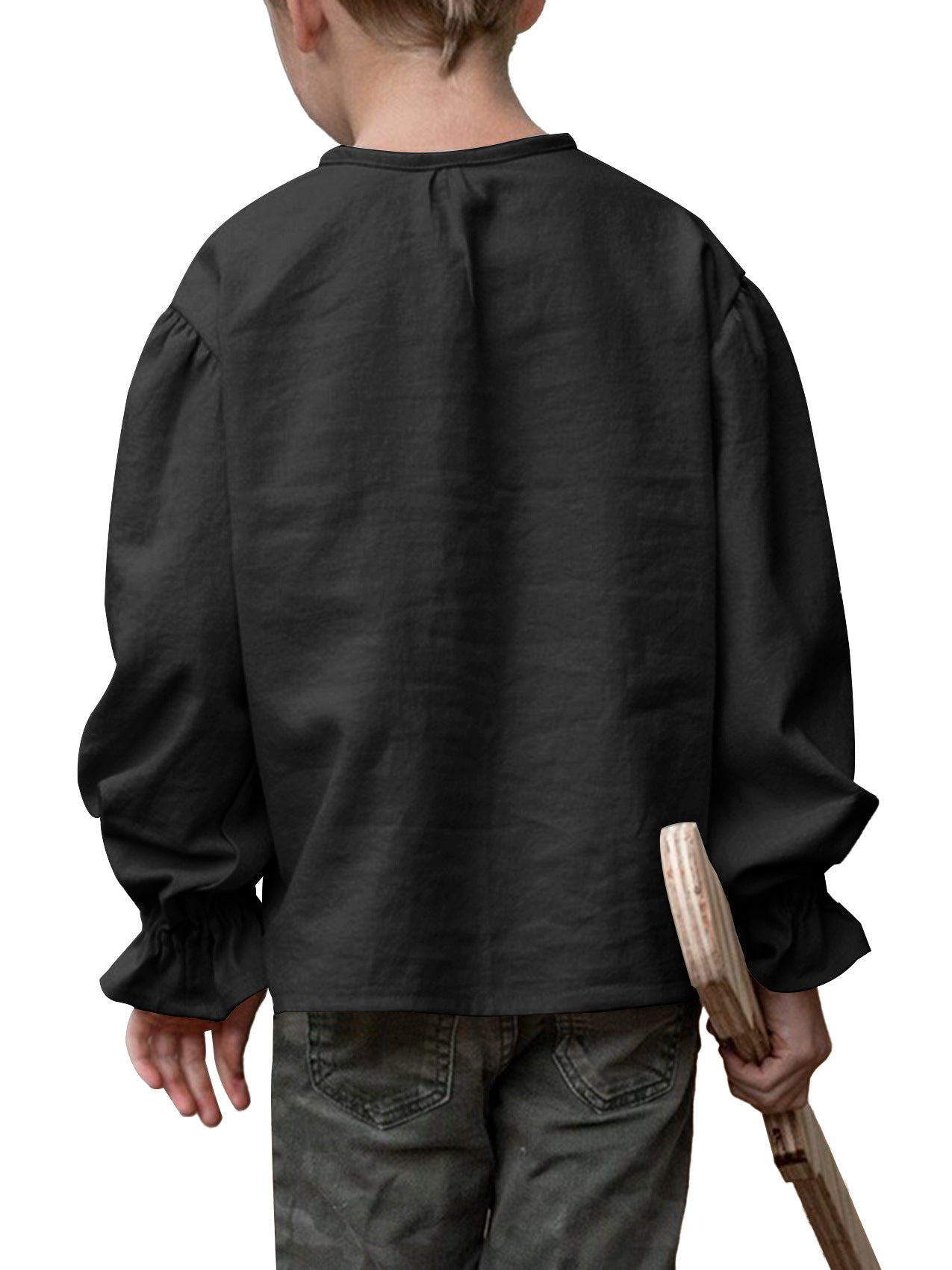 Boys Medieval Pirate Shirt Renaissance Long Sleeve Cotton Costume Top