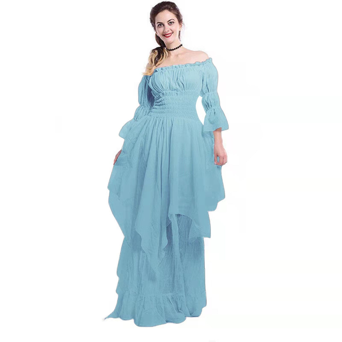 Women's Gothic Victorian Off-Shoulder Maxi Dress – Renaissance Outfit
