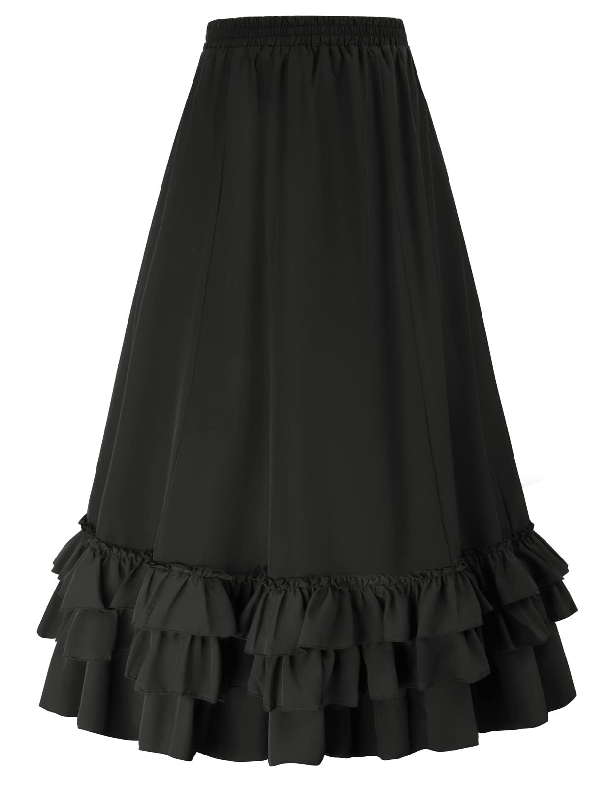 Womens Victorian Gothic Layered Skirt Renaissance Cosplay Party Costume