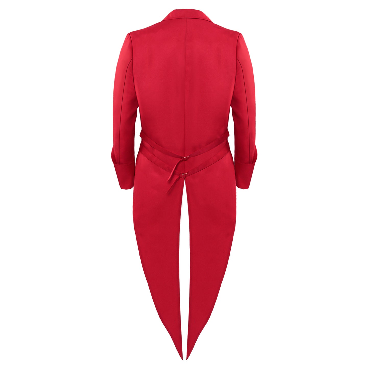 Christmas Medieval Vintage Clothing Mid length Swallowtail Dress Red Tailcoat for Men