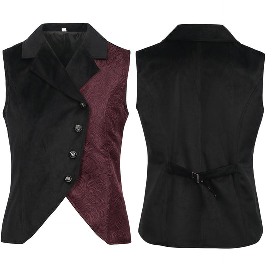 Medieval Retro Men's Punk Vest for Halloween Costume Wedding Party Waistcoat