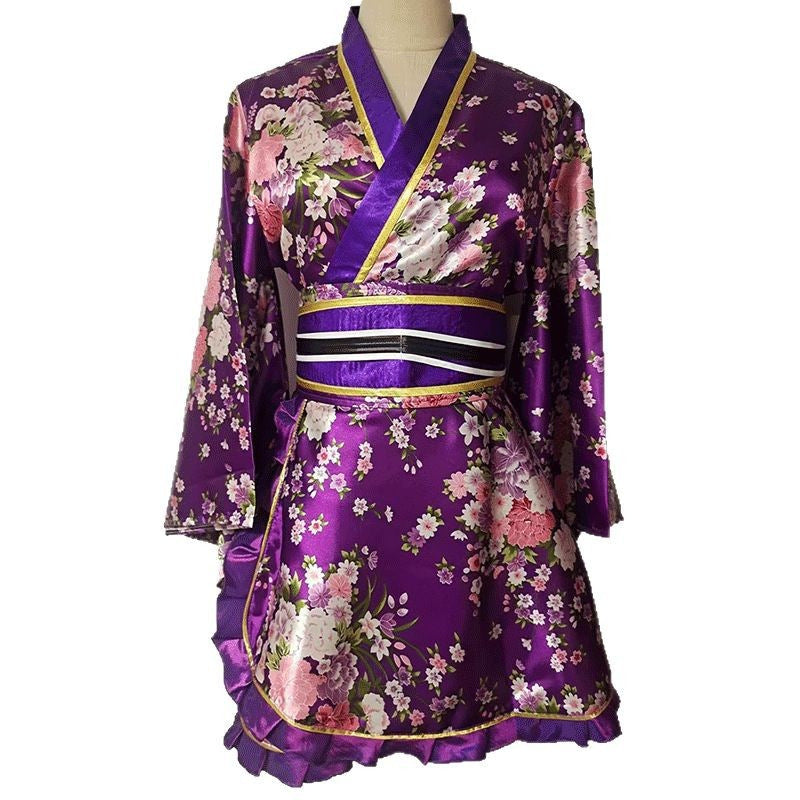 Japanese Kimono Robe Floral Yukata Dress Cosplay Sleepwear Costume Women