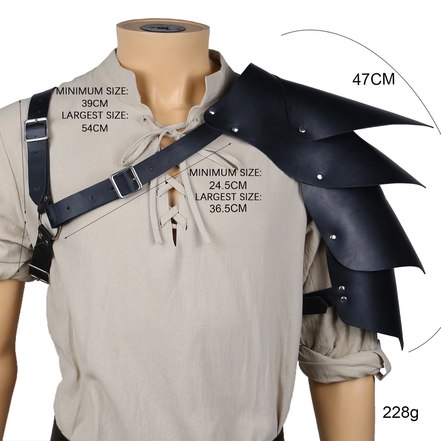 Medieval Knight Pauldron Shoulder Armor Wide Belt Viking Cosplay Gear
