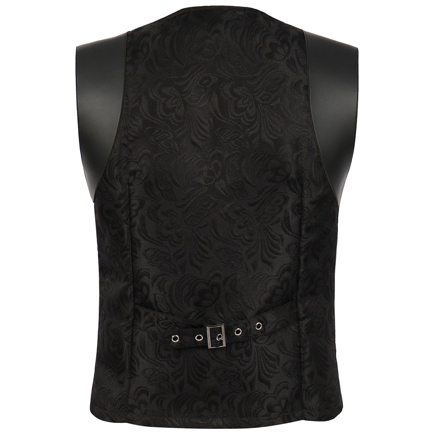 Templar Knights Medieval Waist-Tied Patchwork Vest Men's Top for Stage Performances Waistcoat