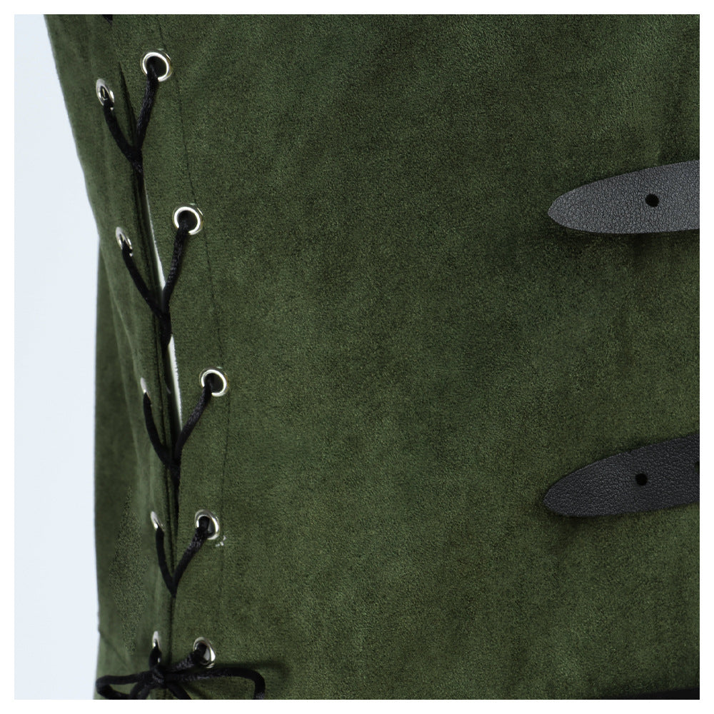 Men's Medieval Faux Suede Longline Vest – Elf Ranger LARP Costume