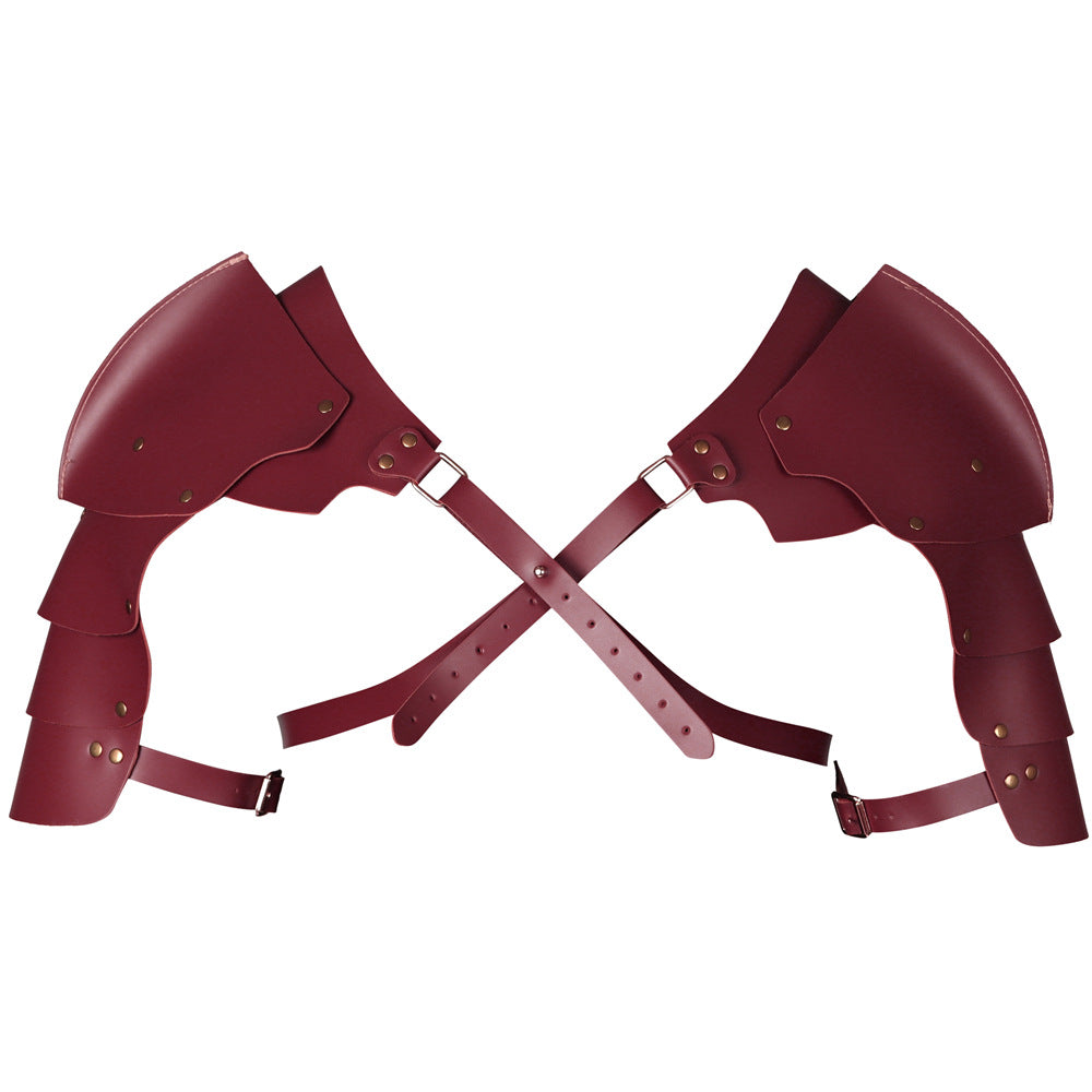 Medieval Viking Shoulder Armor PU Leather Knight Pauldron Cosplay LARP Gear
