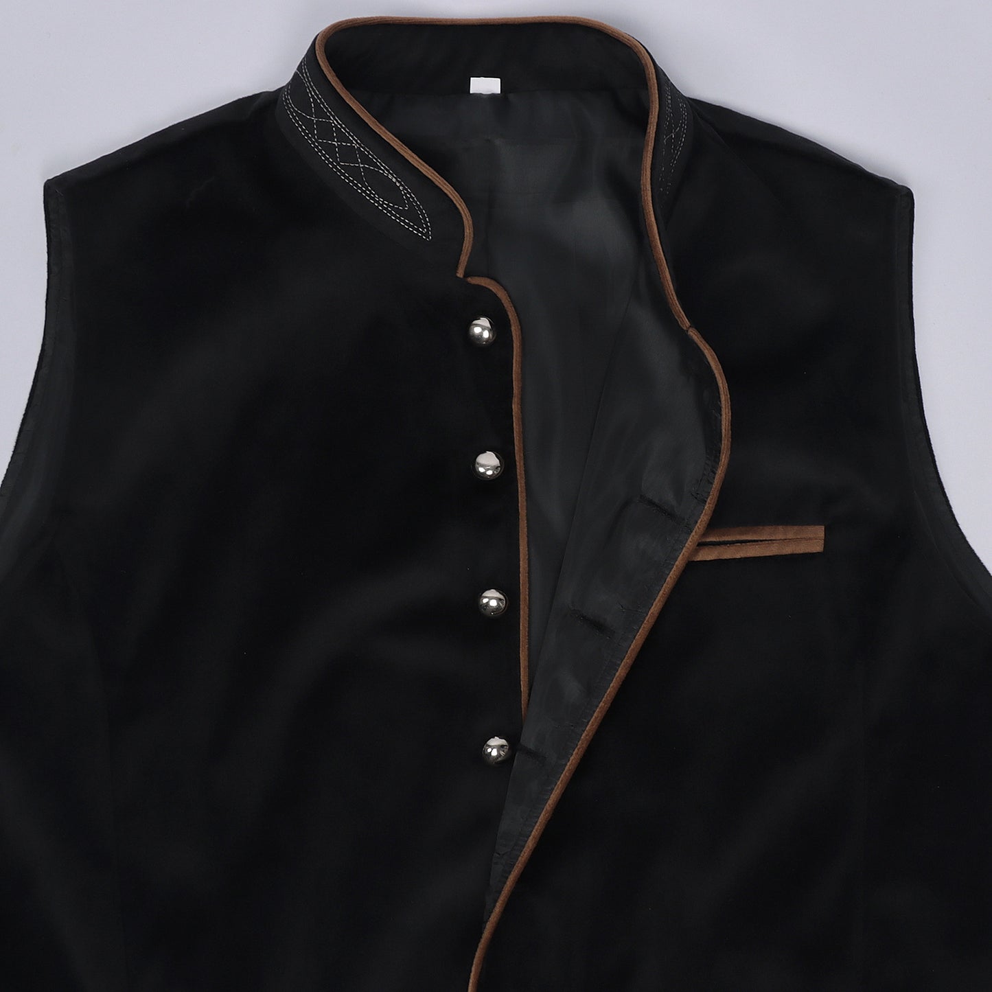 Mens Vintage Velvet Vest Metal Button Tavern Waiter Oktoberfest Waistcoat
