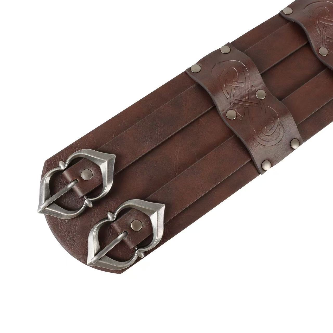 Viking Wide Belt Medieval Faux Leather Armor Knight Corset Sashes LARP Costume