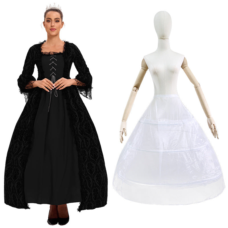 Women’s Vintage Gothic Renaissance Lace Court Dress Medieval Victorian Ball Gown