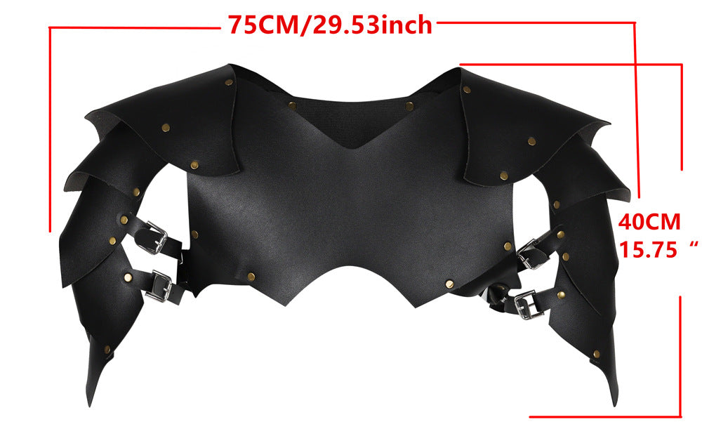 Medieval Crusader Knight Punk Magic Leather Shoulder Guards Chest Armor Shoulder Armor