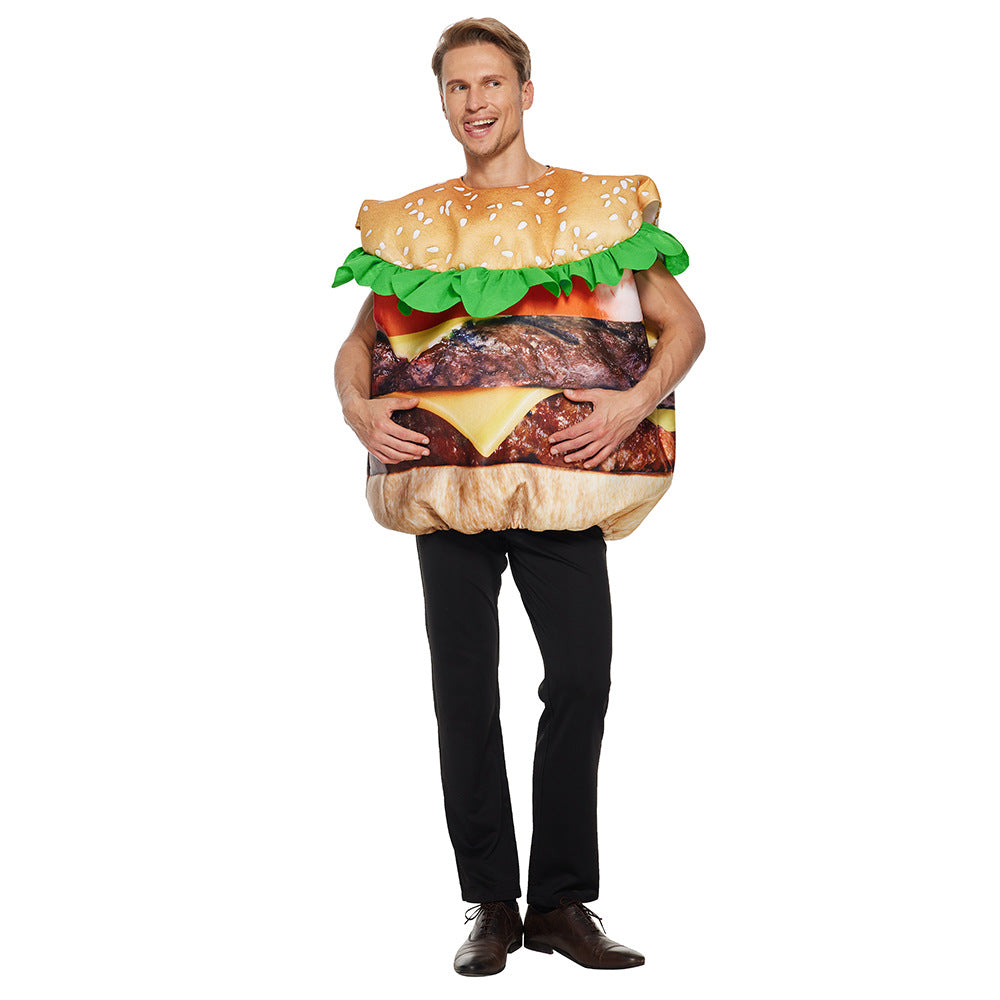 Beef Burger Halloween Costume - Sponge Physical Party Performance Adult Costume