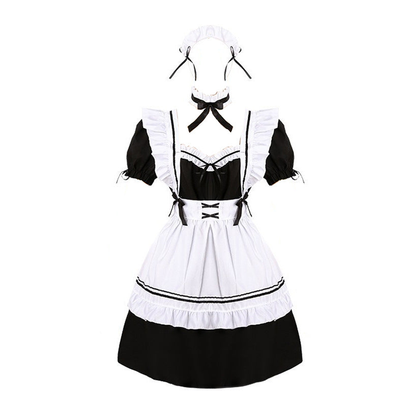 Maid Costume Japanese Style Cosplay - Cute Student Girl Dress Distinguished One-Piece Lolita Gothic Full Set Anime Apparel