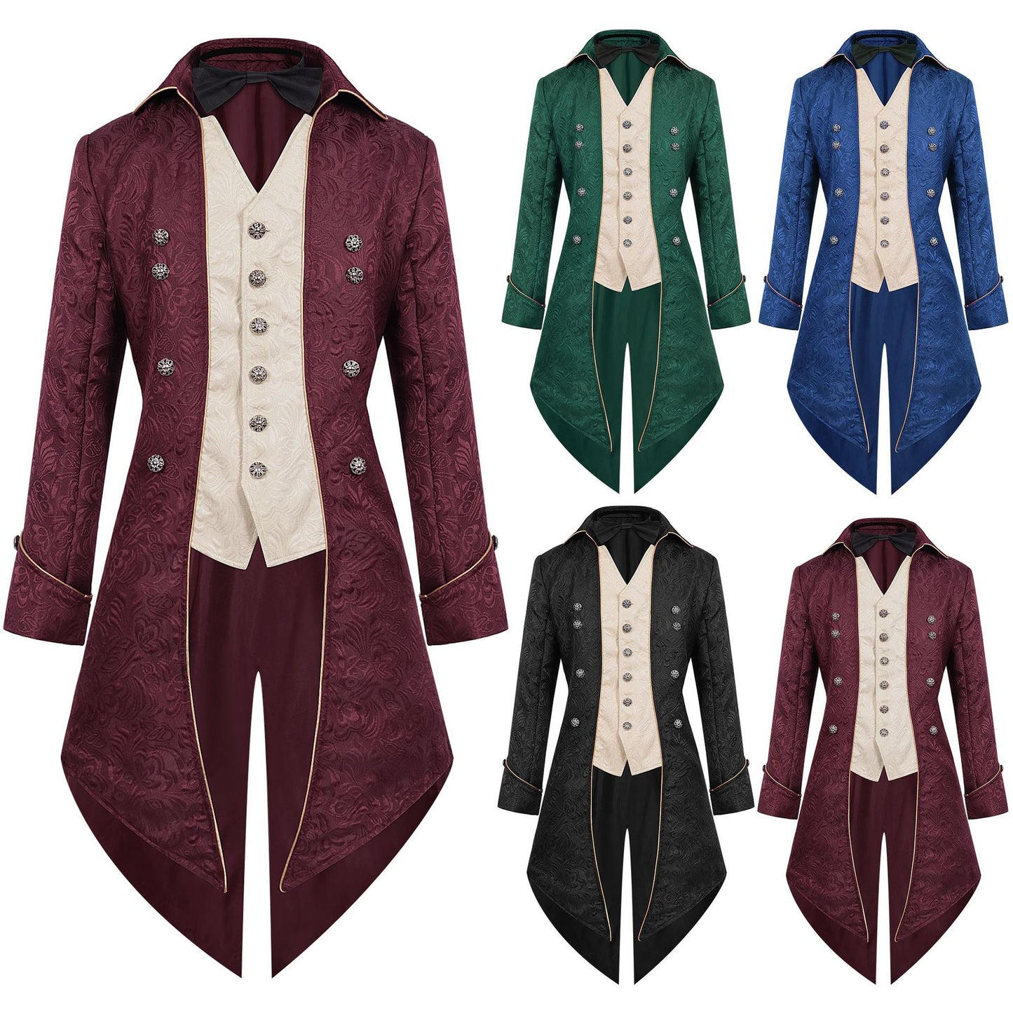 Men's Victorian Floral Tailcoat – Steampunk Gothic Costume Jacket