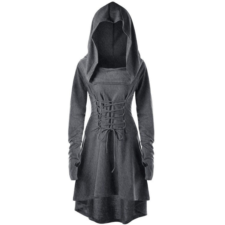 Viking Cloak Hooded Dress Medieval Wizard Cosplay Costume Carnival Cape Witch Assassin