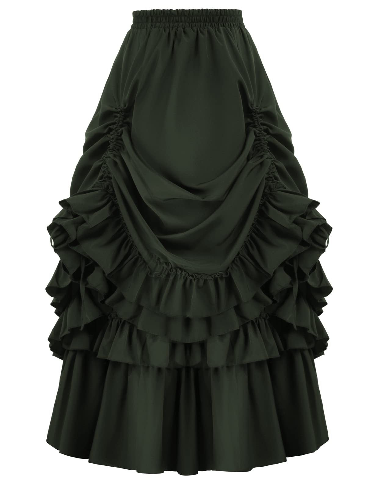 Womens Victorian Gothic Layered Skirt Renaissance Cosplay Party Costume