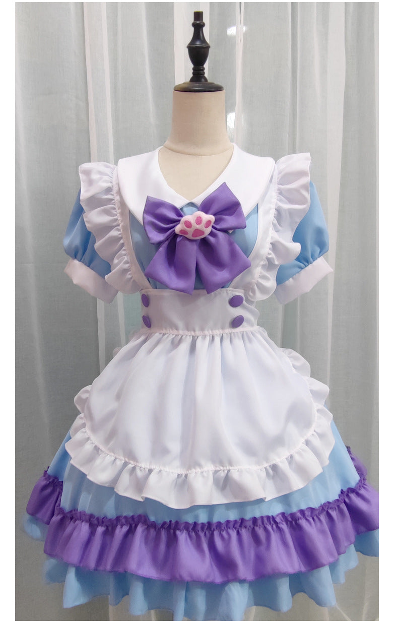 Kawaii Japanese Maid Cospaly Sweet Lolita Dress Cute Anime Maid Costume