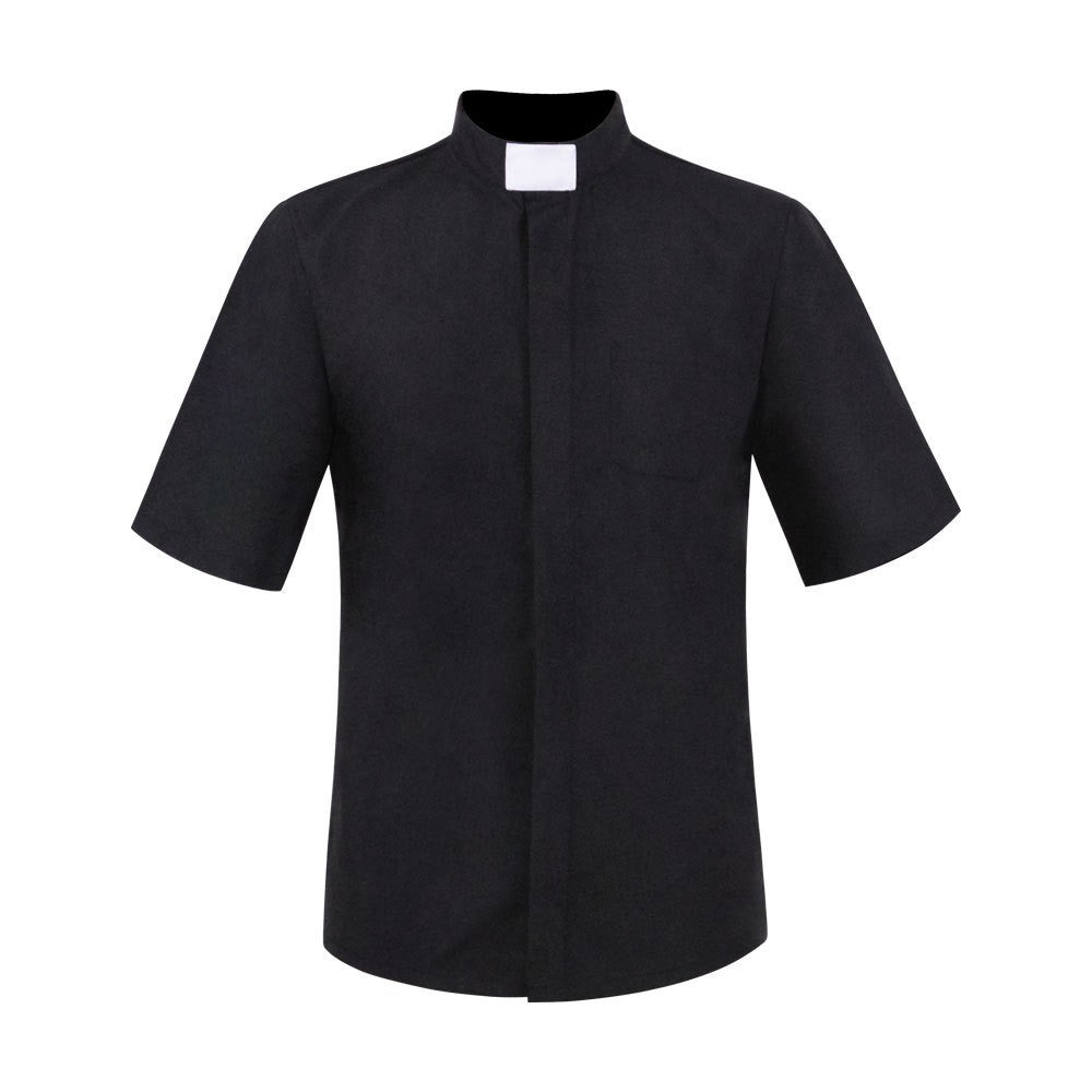 Missionary Pastor Priest Cosplay Black Short-Sleeved Shirt