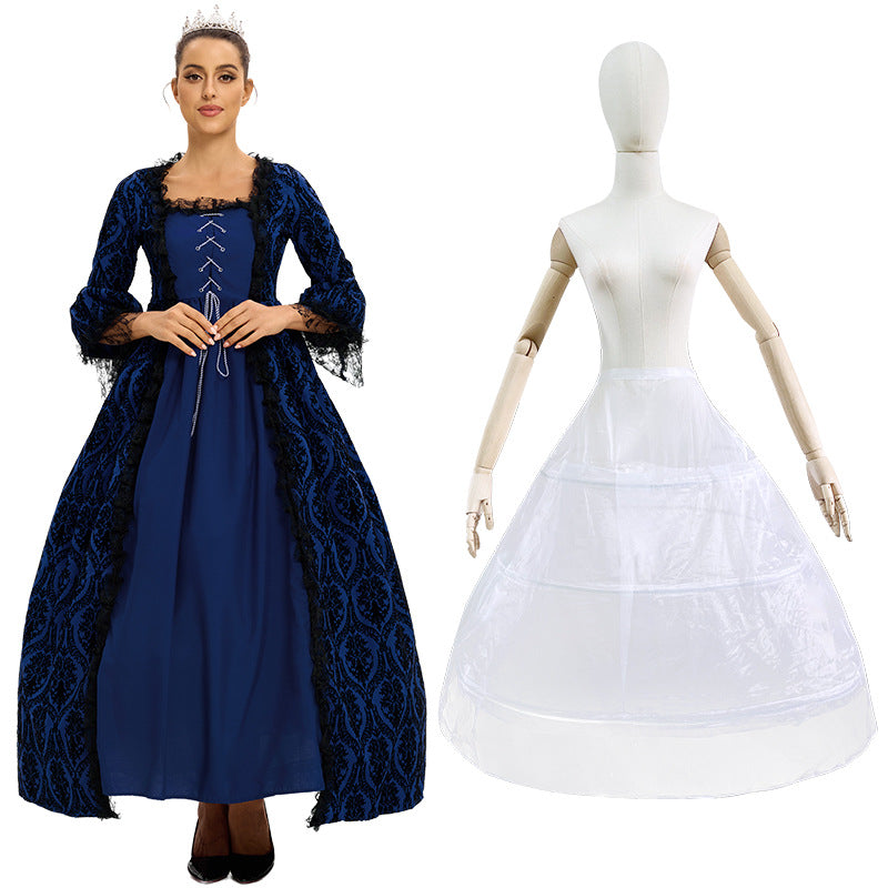 Women’s Vintage Gothic Renaissance Lace Court Dress Medieval Victorian Ball Gown