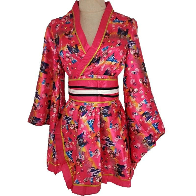 Japanese Kimono Robe Floral Yukata Dress Cosplay Sleepwear Costume Women