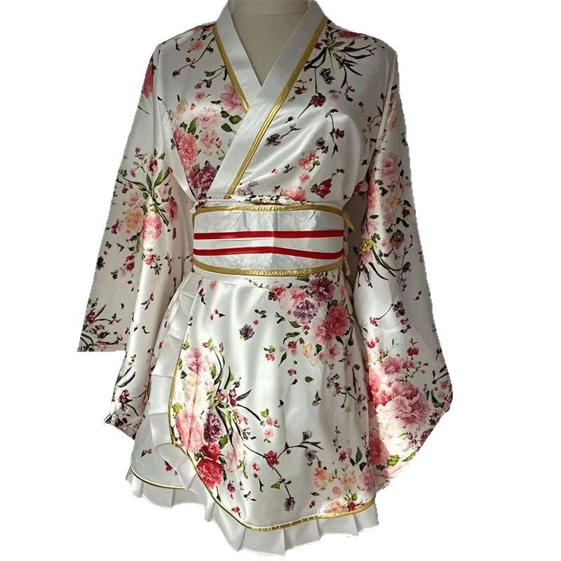 Japanese Kimono Robe Floral Yukata Dress Cosplay Sleepwear Costume Women