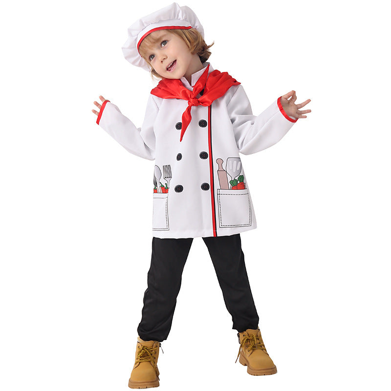 Children's Play Chef Uniform Set Little Chef Work Uniform Performance Uniform for Kid