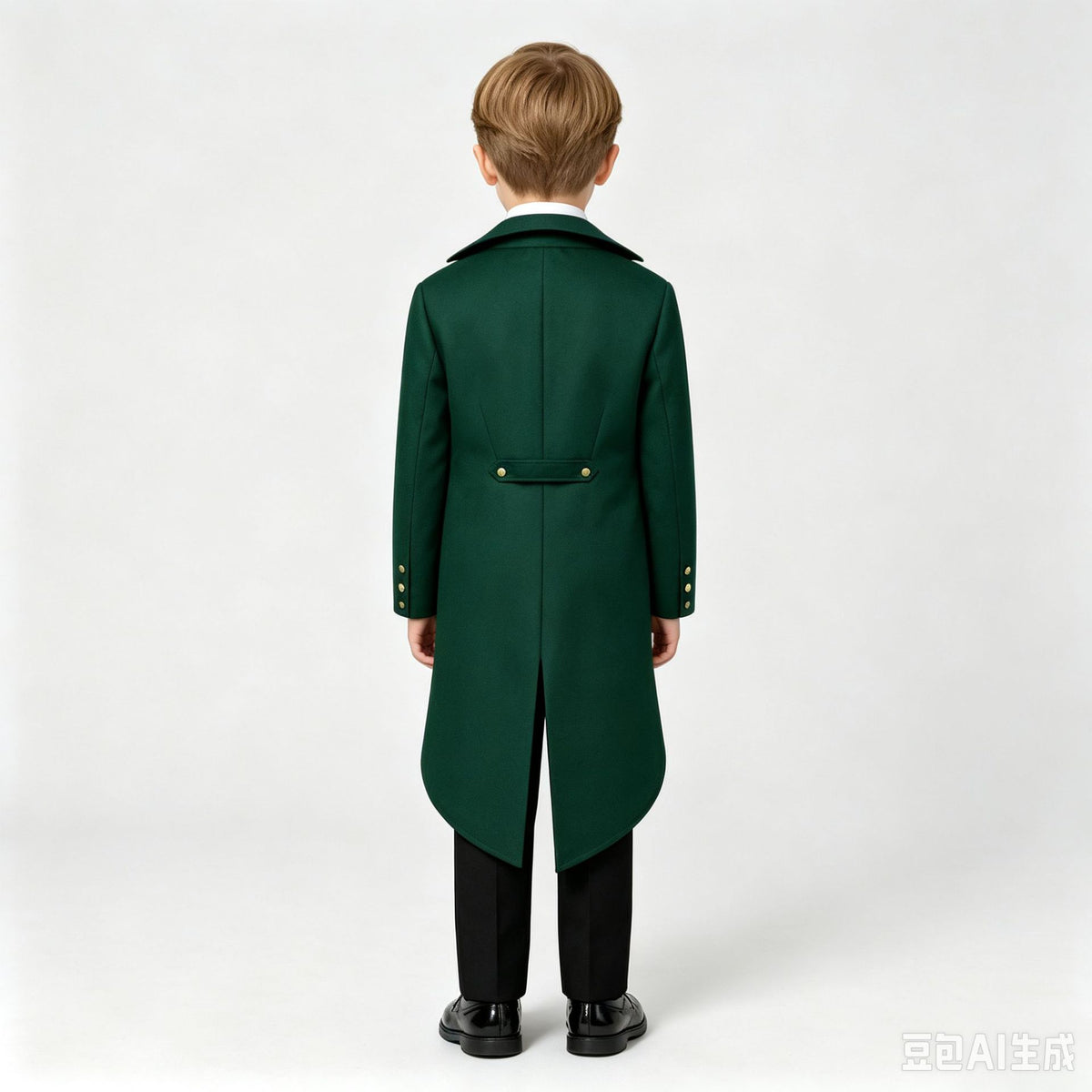 Boys Victorian Tailcoat Costume with Waistcoat Look & Bow Tie