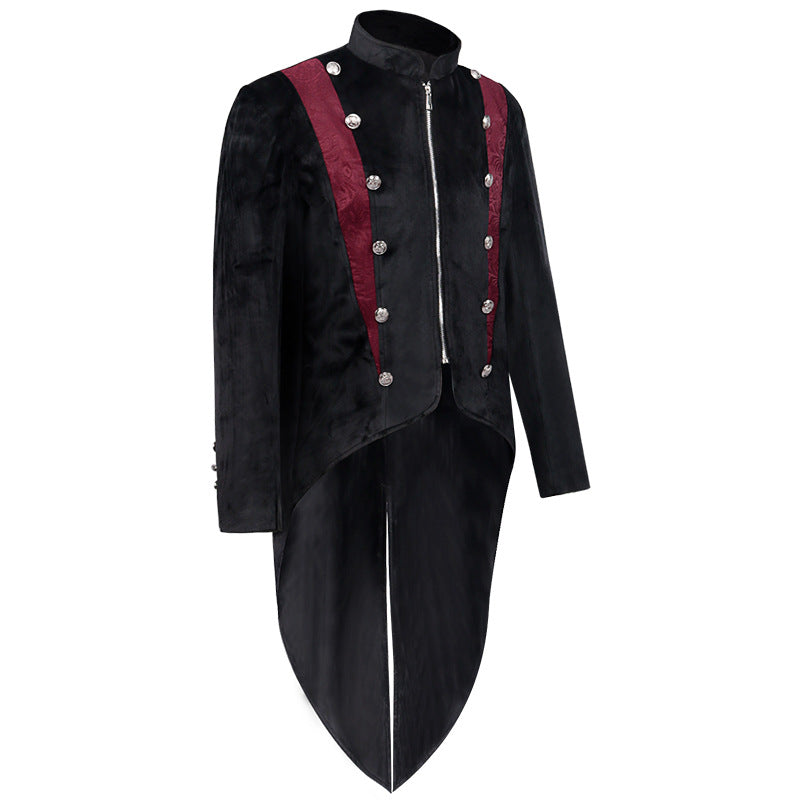 Vintage Tailcoat Jacket Gothic Victorian Retro Tuxedo Suit for Vampire Party