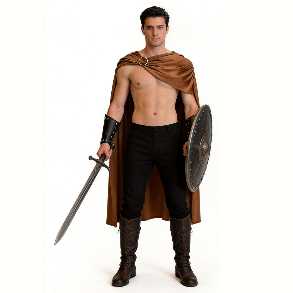 Ancient Roman Knight Cape Spartan Gladiator Warrior Cloak LARP Cosplay Costume