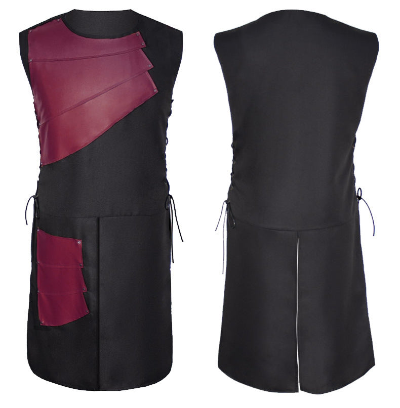 Mens Renaissance Knight Vest Sleeveless Lace Up Medieval Cosplay Tunic
