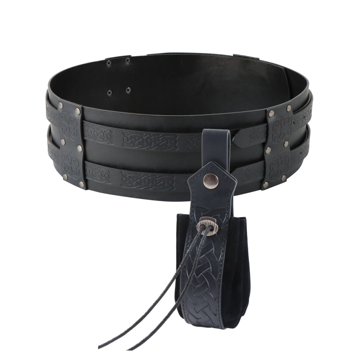 Medieval Viking Wide Belt Faux Leather Celtic Waist Belt LARP Cosplay Costume