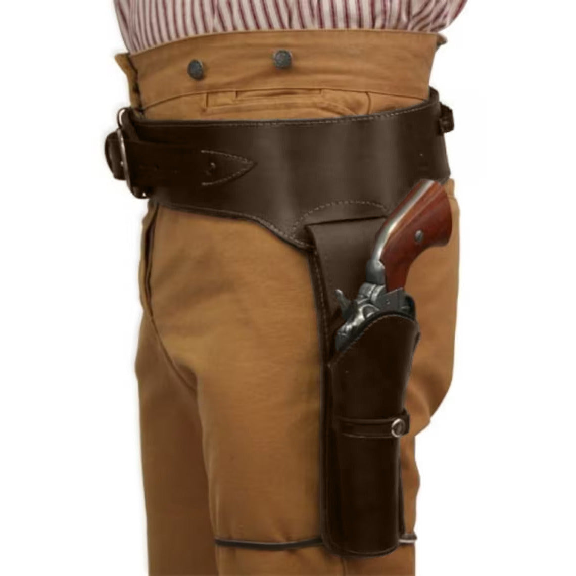 Western Costume Utility Belt – Vintage Cowboy Belt with Decorative Leg Strap