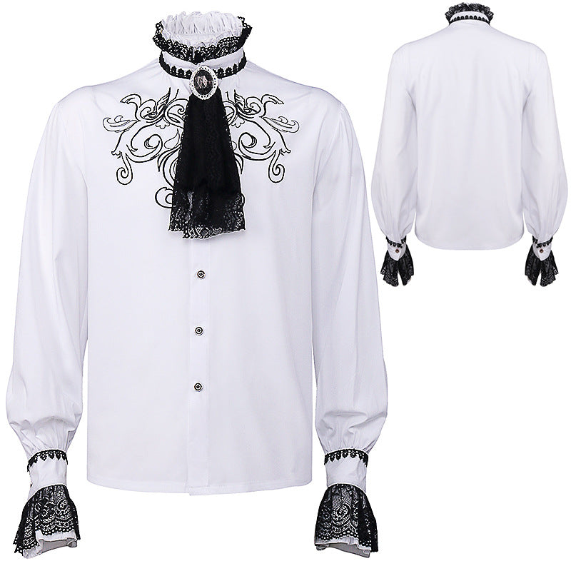 Ruffled Steampunk Victorian Top Inner Layer Gothic Collar Wedding Dress Shirts