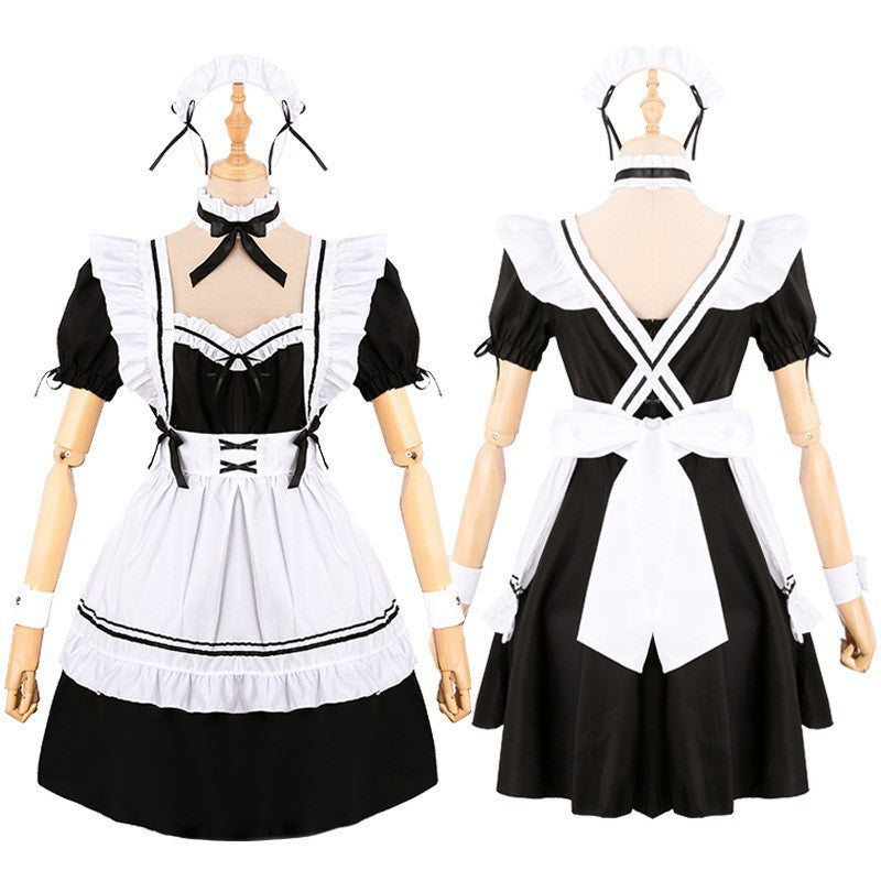 Japanese Classic Maid Outfit Lolita Dress Full Set Anime Apparel