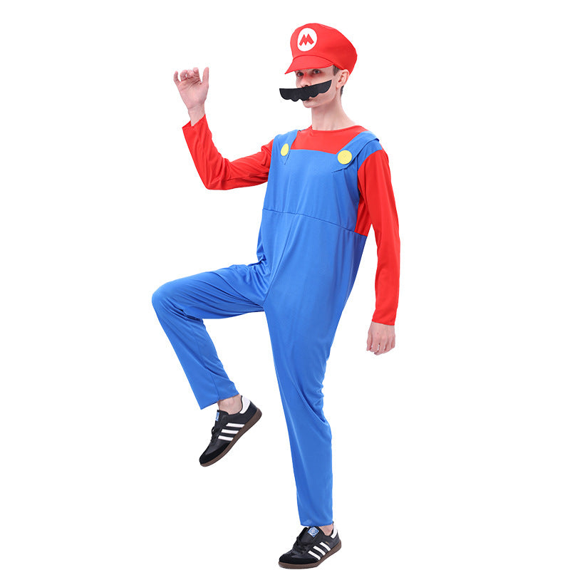 Adult Kids Mens Super Mario Luigi Brothers Plumber Mushroom Costume Book Week