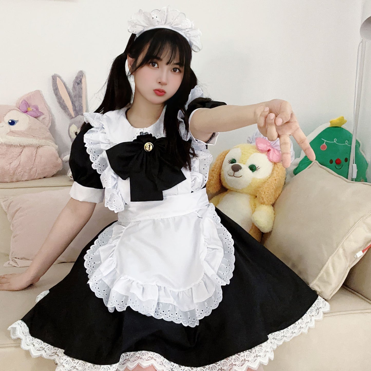 Japanese Cute Lolita Bunny Cosplay - Black and White Maid Dress