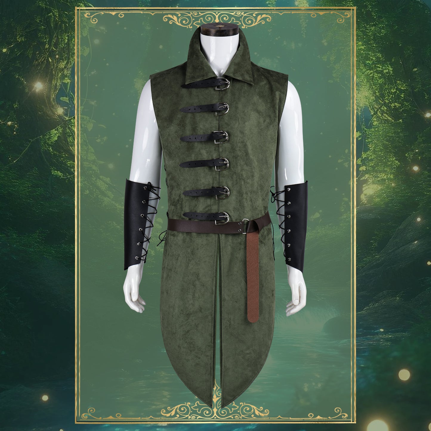 Men's Medieval Faux Suede Longline Vest – Elf Ranger LARP Costume
