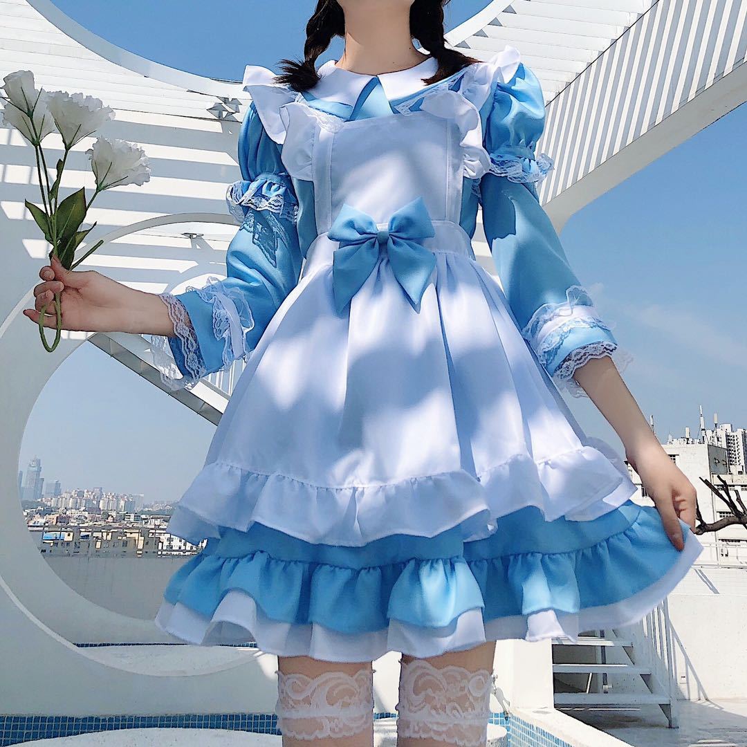 Halloween Alice Maid Costume - Lolita Long Sleeve Cute Princess Dress