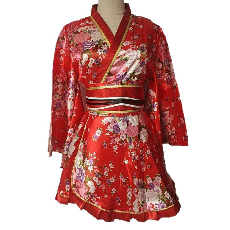 Japanese Kimono Robe Floral Yukata Dress Cosplay Sleepwear Costume Women