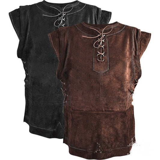 Orion Field Men's Vest: Vintage Performance Clothing with Strap Decoration