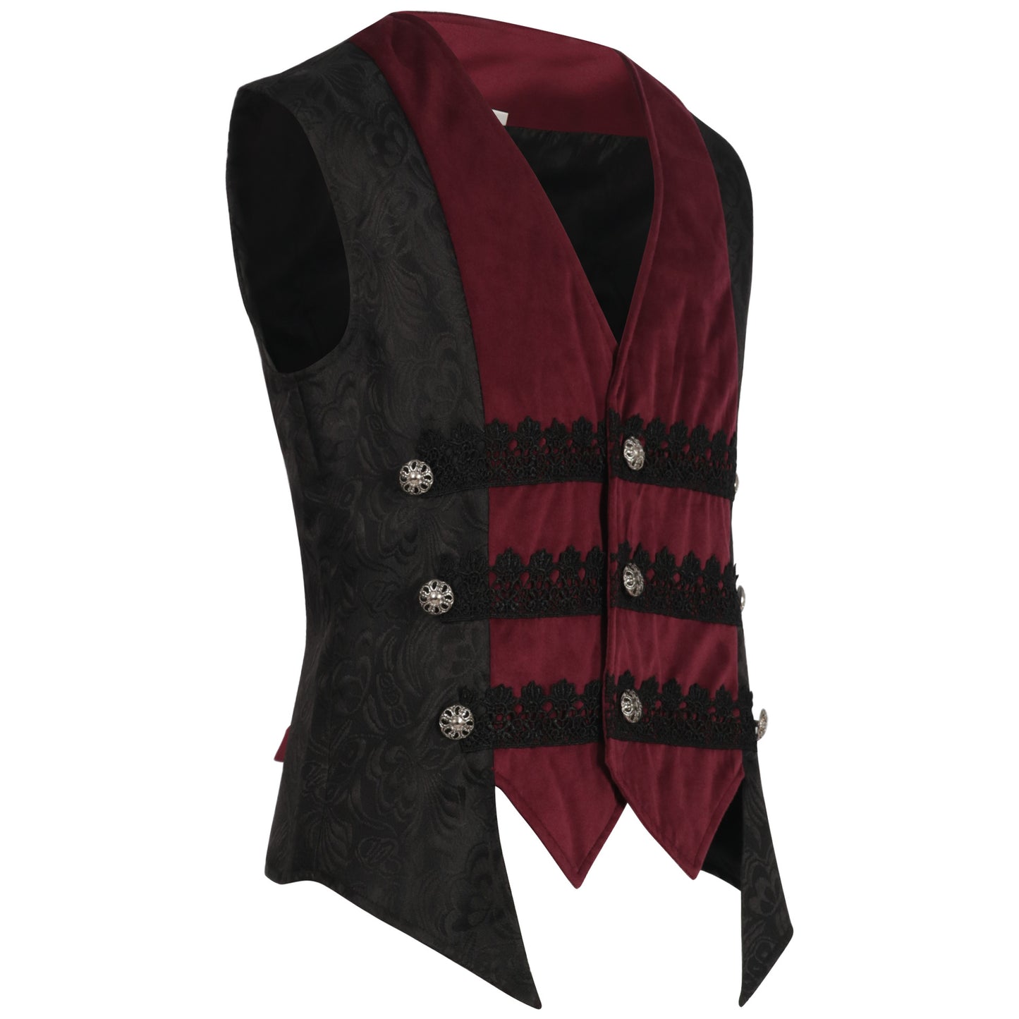 Medieval Men Costume Retro Rocky Vest for Halloween Vampire Party Waistcoat