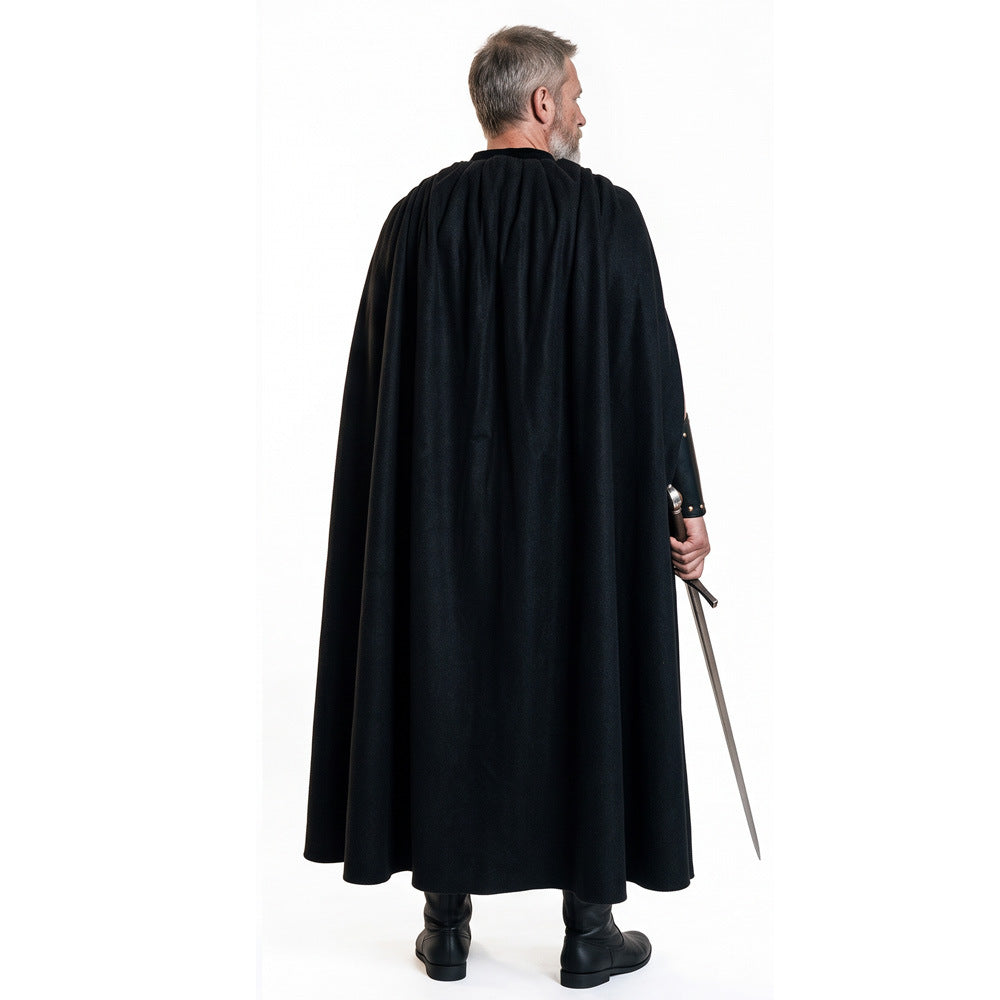 Men's Medieval Odyssey Black Knight Costume – Gothic Cape & Armour-Look Set
