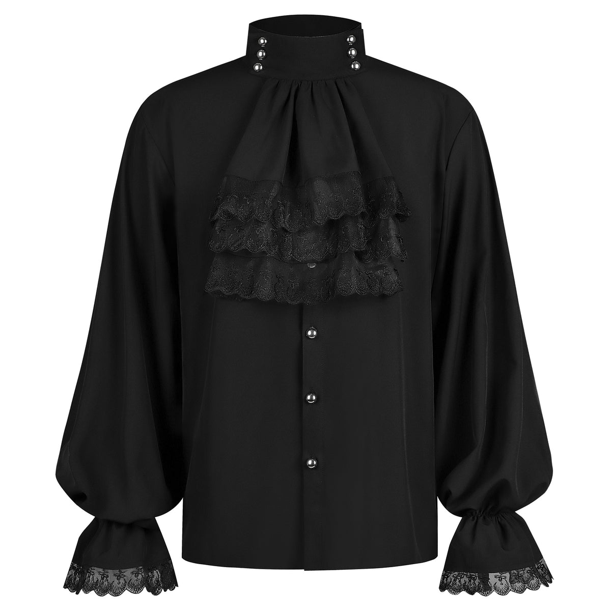 Men's Gothic Victorian Vampire Costume – Ruffle Shirt & Jacquard Pants