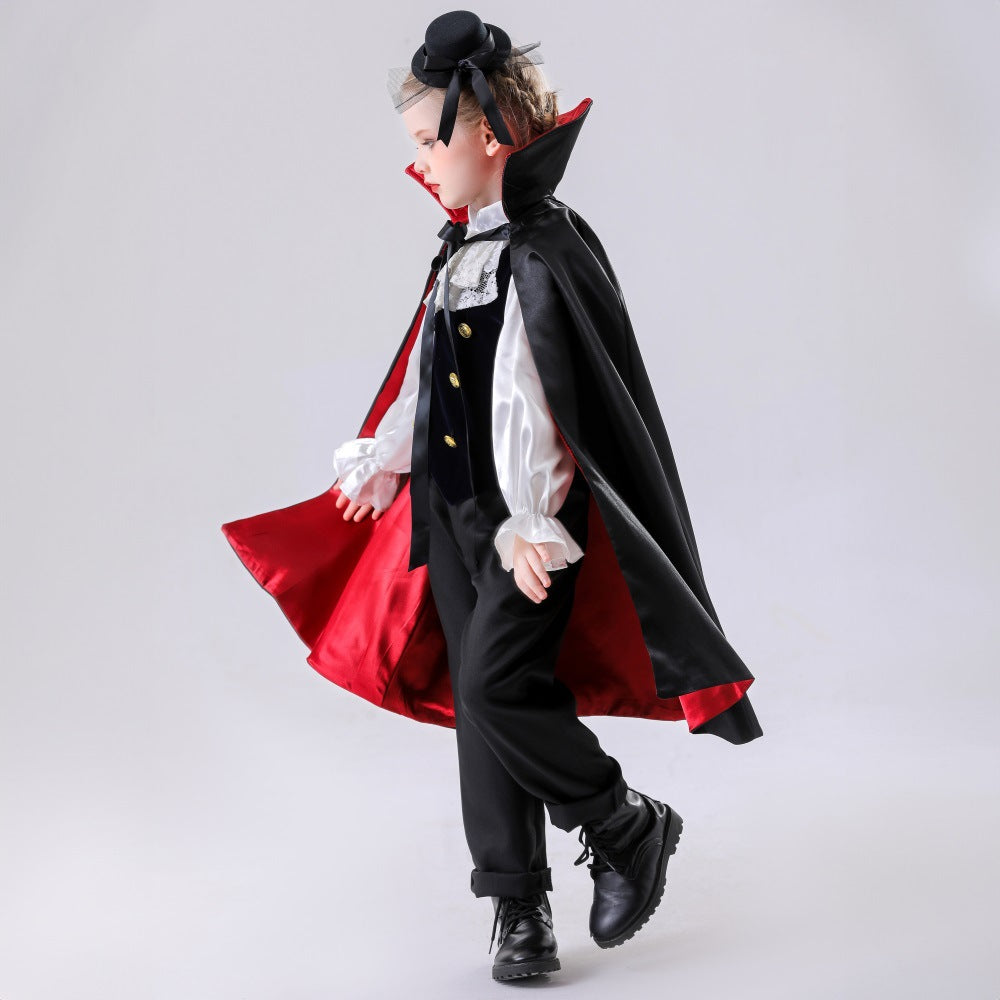 Unisex Children's Vampire Cape Halloween Masquerade Stage Costume